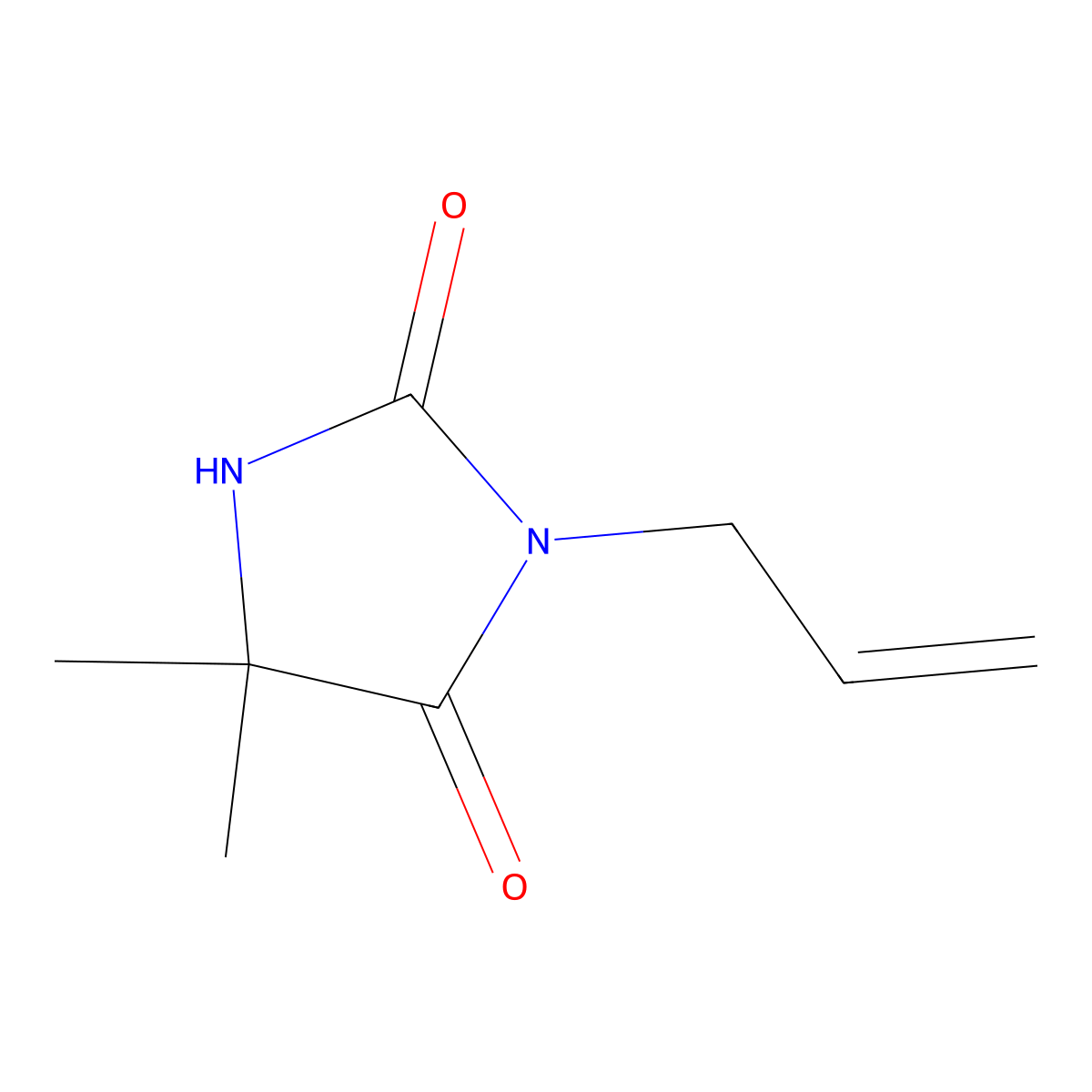 3-Allyl-5,5-dimethylhydantoin molecular structure, CAS 3366-92-5