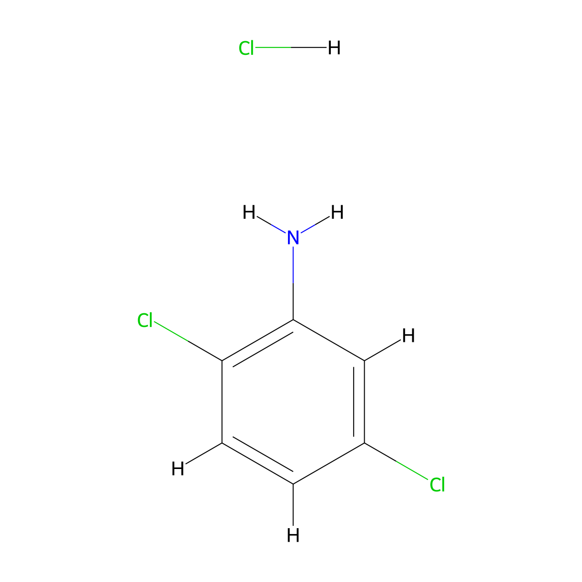 2,5-Dichloroanilinium chloride molecular structure, CAS 33663-41-1