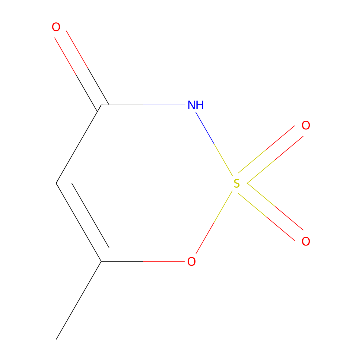 Acesulfame molecular structure, CAS 33665-90-6
