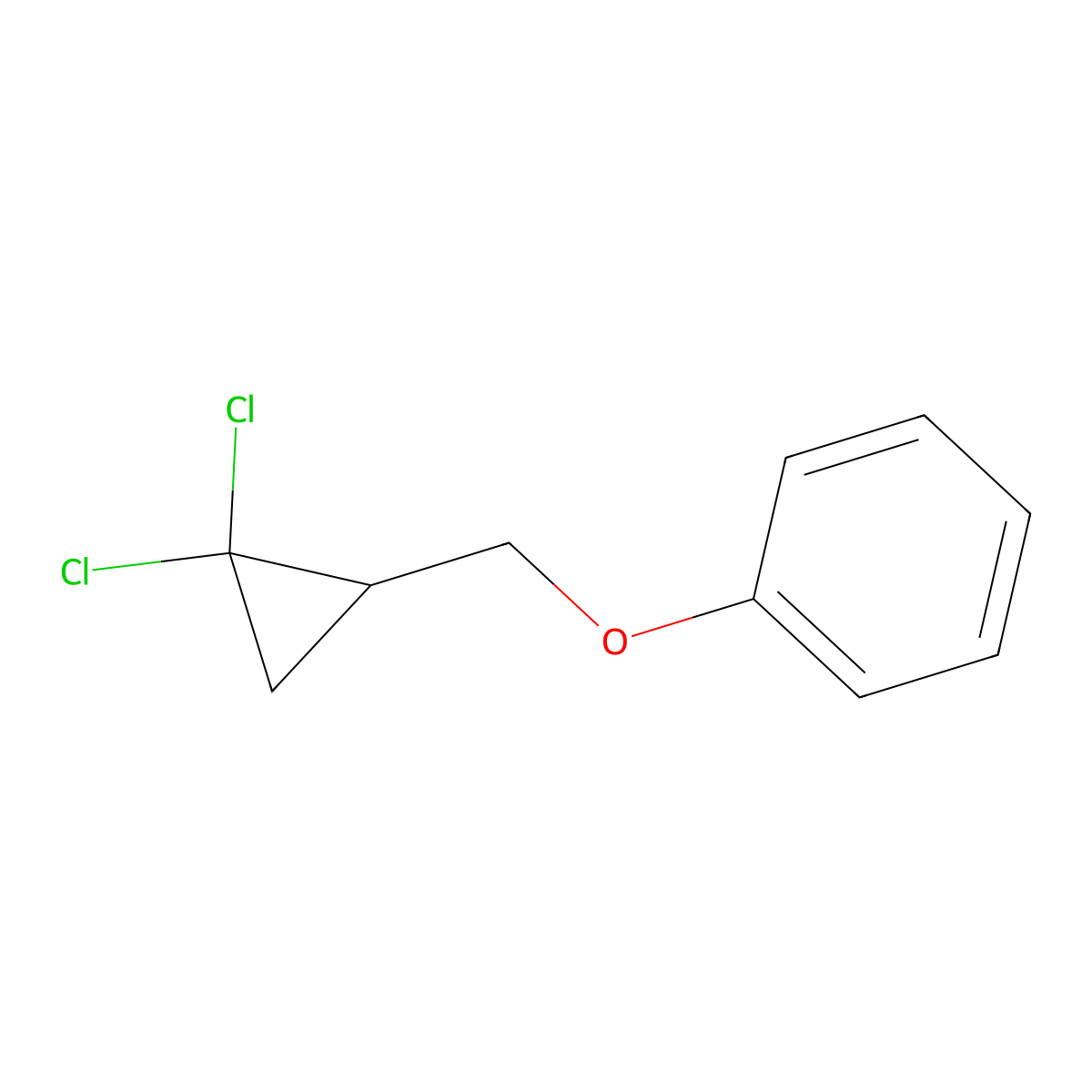 ((2,2-Dichlorocyclopropyl)methoxy)benzene molecular structure, CAS 33666-40-9