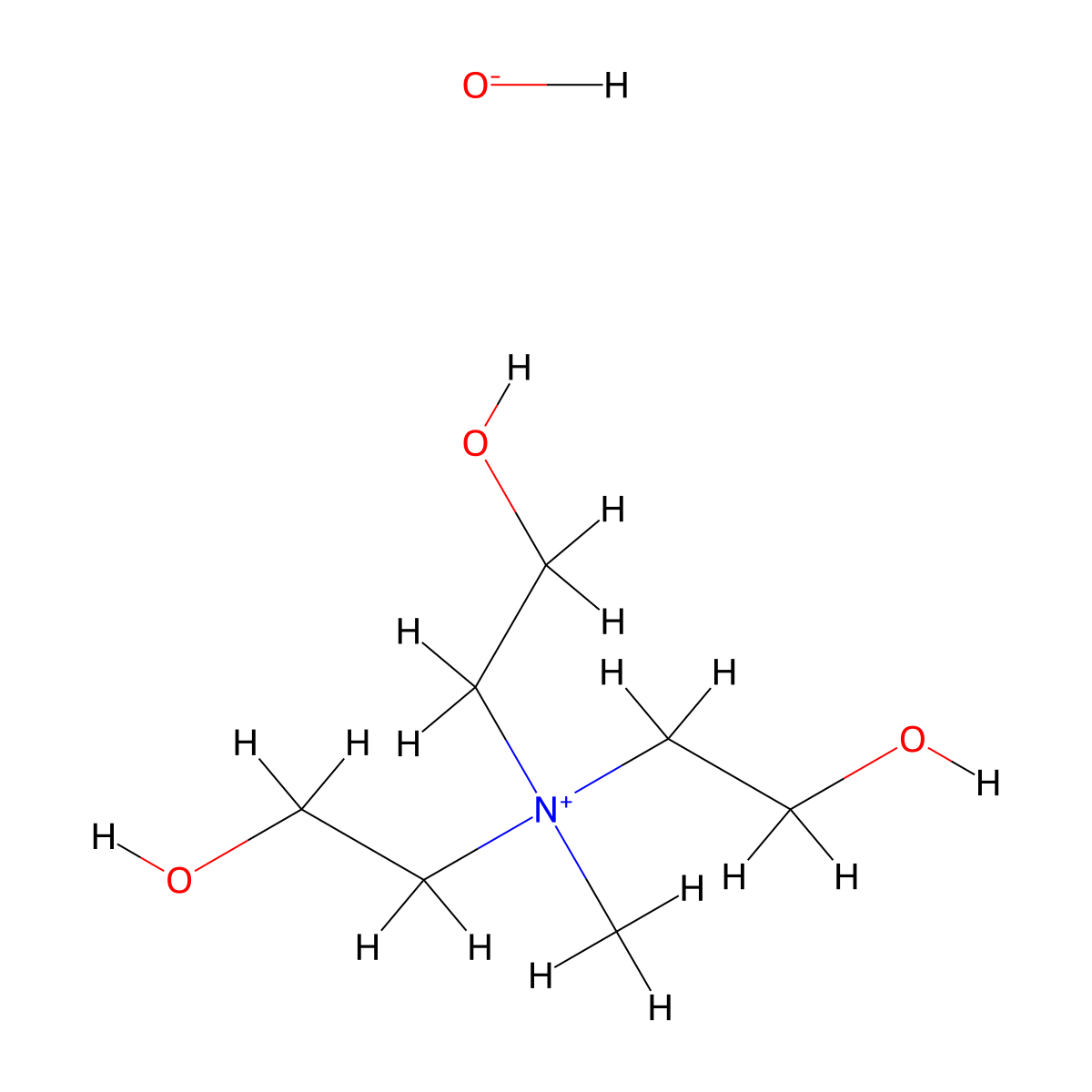 Ethanaminium, 2-hydroxy-N,N-bis(2-hydroxyethyl)-N-methyl-, hydroxide (1:1) molecular structure, CAS 33667-48-0
