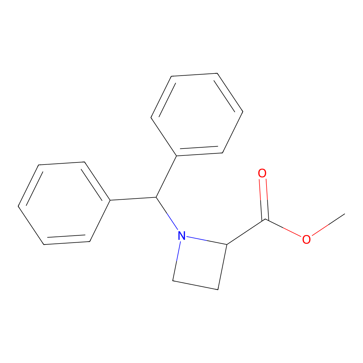 Methyl 1-benzhydrylazetidine-2-carboxylate molecular structure, CAS 33667-52-6