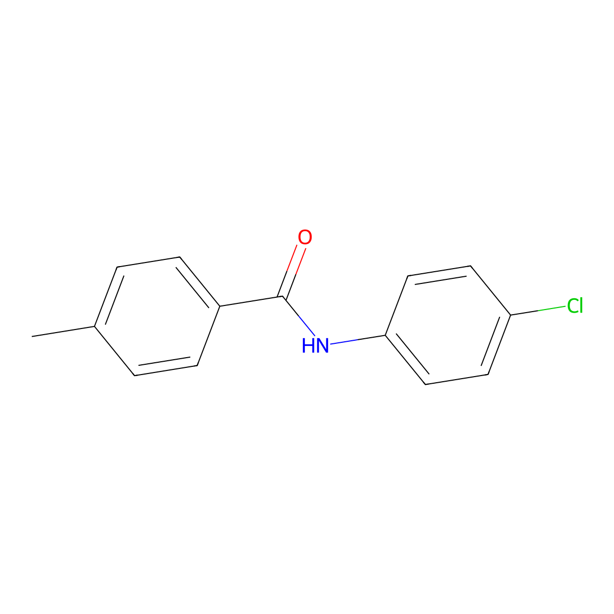 N-(4-chlorophenyl)-4-methylbenzamide molecular structure, CAS 33667-89-9