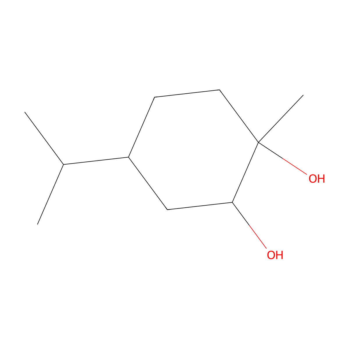 p-Menthane-1,2-diol molecular structure, CAS 33669-76-0