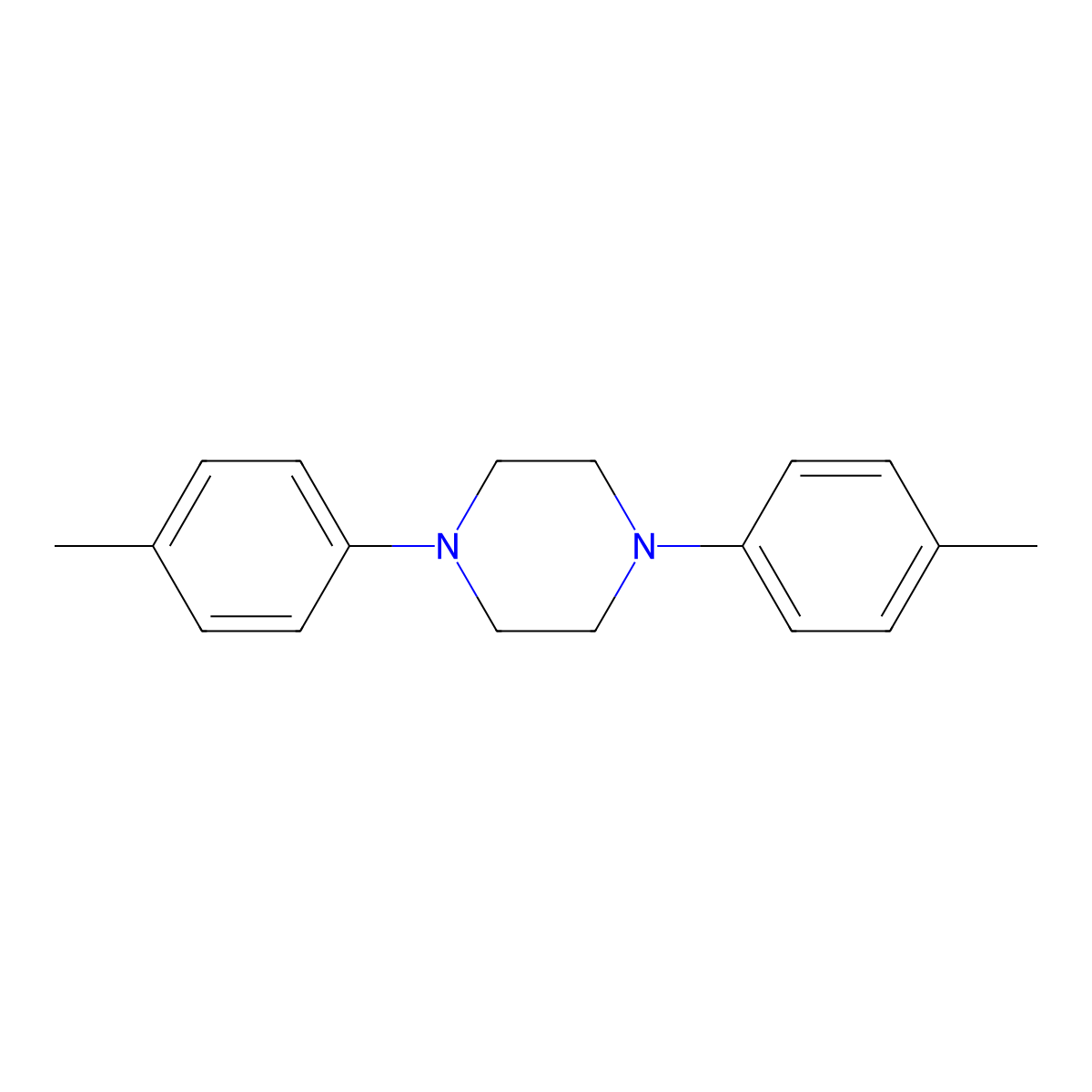 1,4-Bis(4-methylphenyl)piperazine molecular structure, CAS 3367-48-4