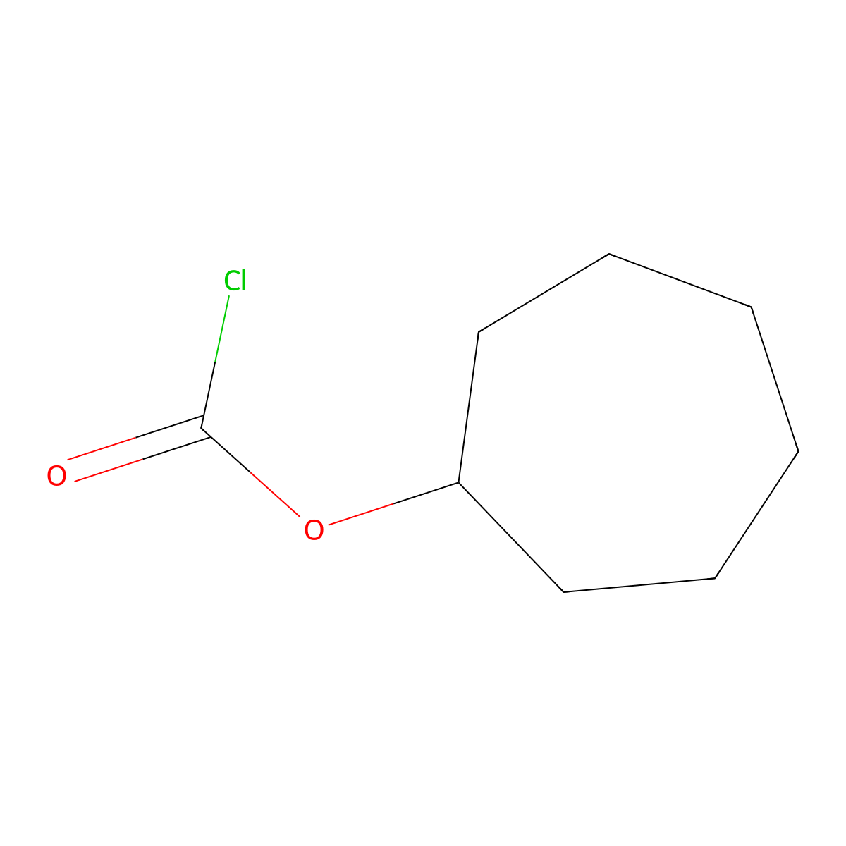 Cycloheptyl chloroformate molecular structure, CAS 33670-07-4
