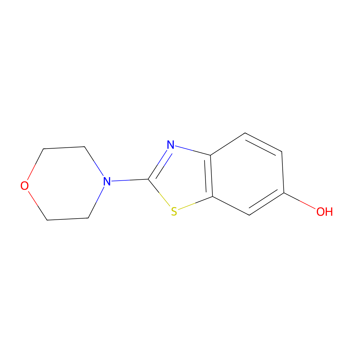2-Morpholin-4-yl-1,3-benzothiazol-6-ol molecular structure, CAS 33670-46-1