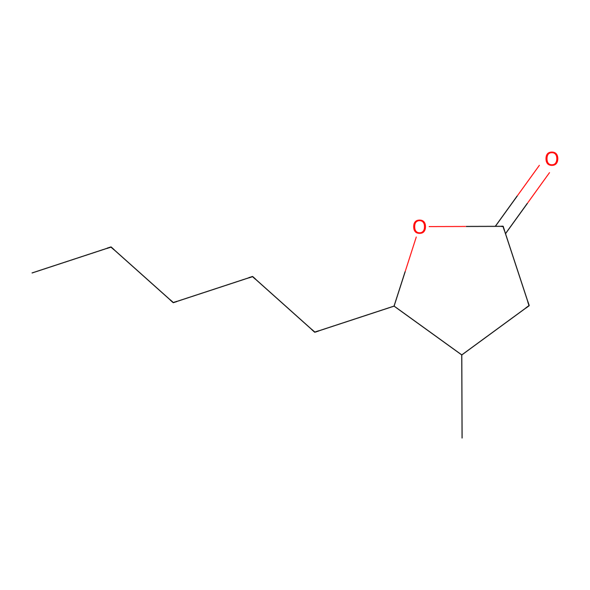 2(3H)-Furanone, dihydro-4-methyl-5-pentyl- molecular structure, CAS 33673-62-0