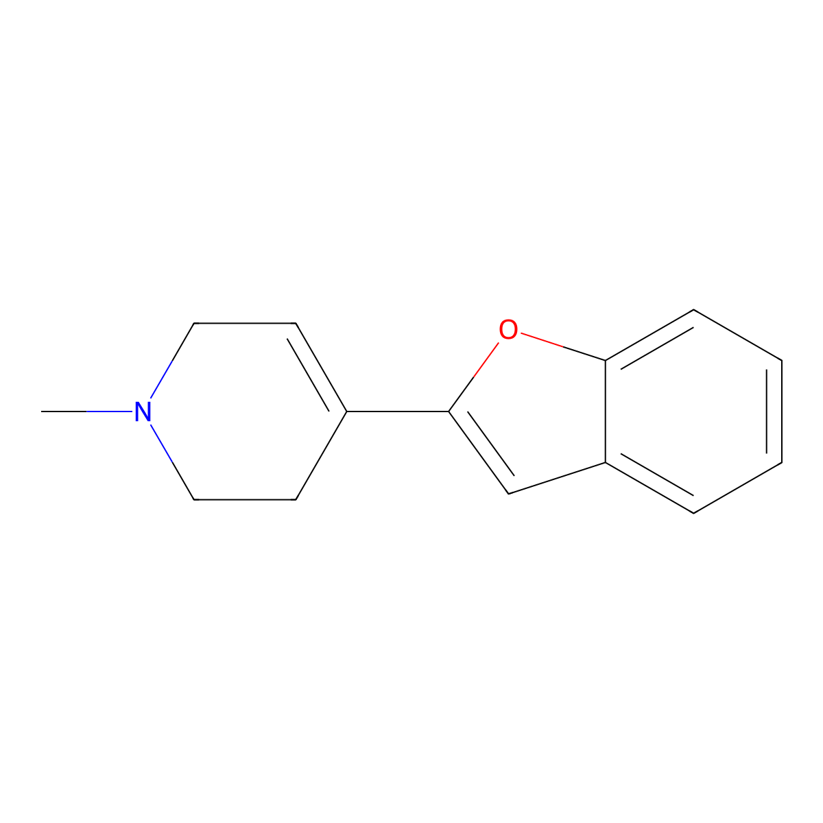 4-(1-Benzofuran-2-yl)-1-methyl-1,2,3,6-tetrahydropyridine molecular structure, CAS 33674-02-1