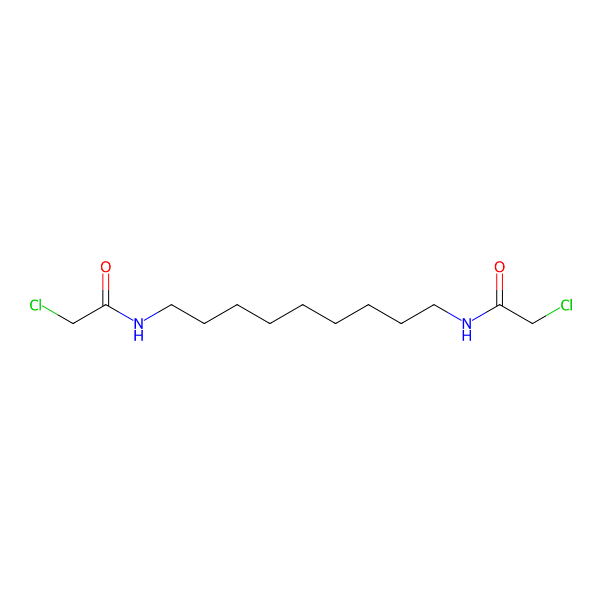 2-chloro-N-{9-[(chloroacetyl)amino]nonyl}acetamide molecular structure, CAS 33676-64-1