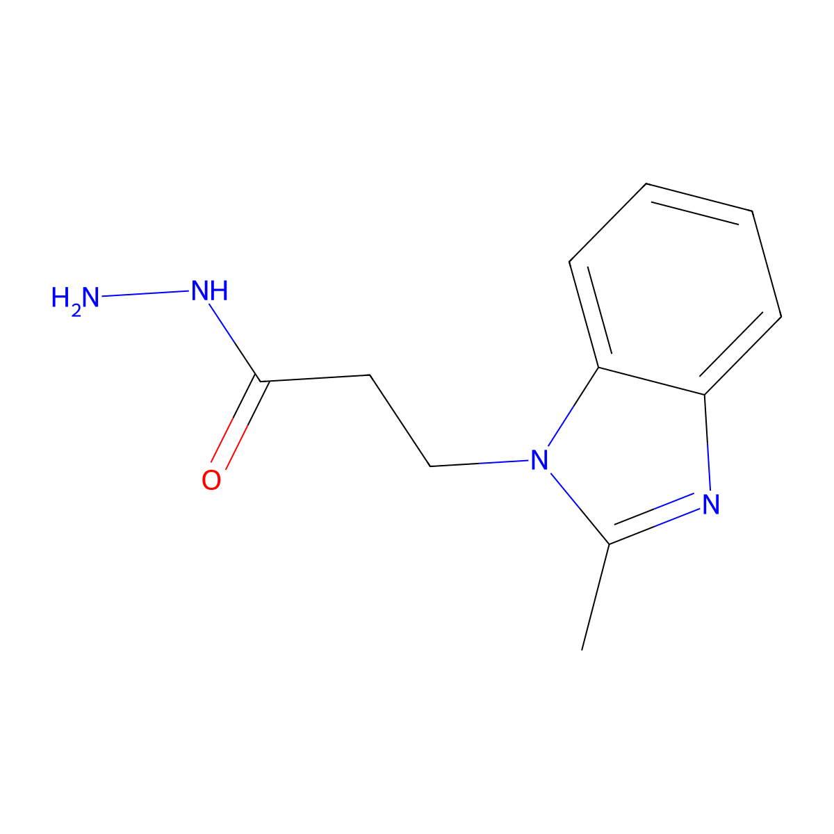 3-(2-Methylbenzimidazol-1-yl)propanehydrazide molecular structure, CAS 336799-64-5