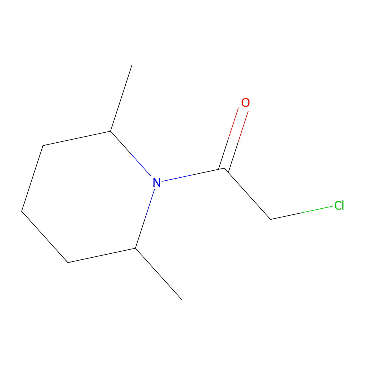 2-Chloro-1-(2,6-dimethylpiperidin-1-yl)ethan-1-one molecular structure, CAS 33681-23-1