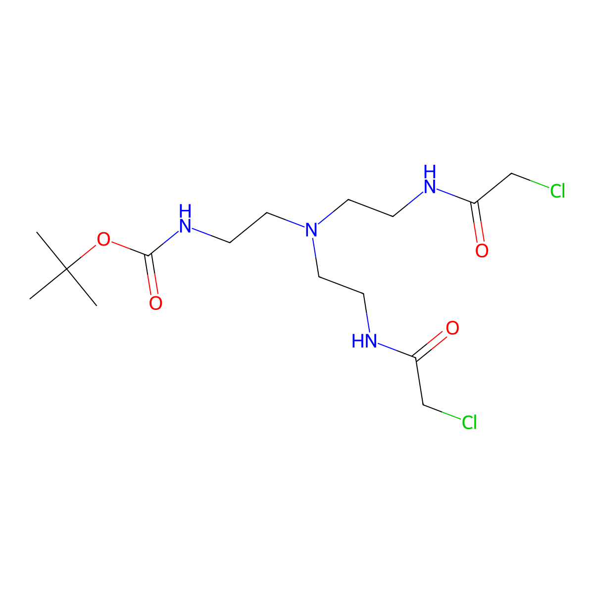 2N-Boc-2',2''-triaminotriethylamine-bis(chloroacetamide) molecular structure, CAS 336817-27-7