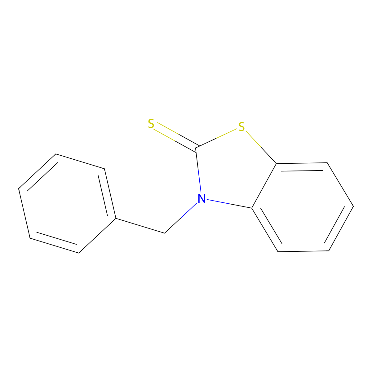 2(3H)-Benzothiazolethione, 3-(phenylmethyl)- molecular structure, CAS 33682-61-0