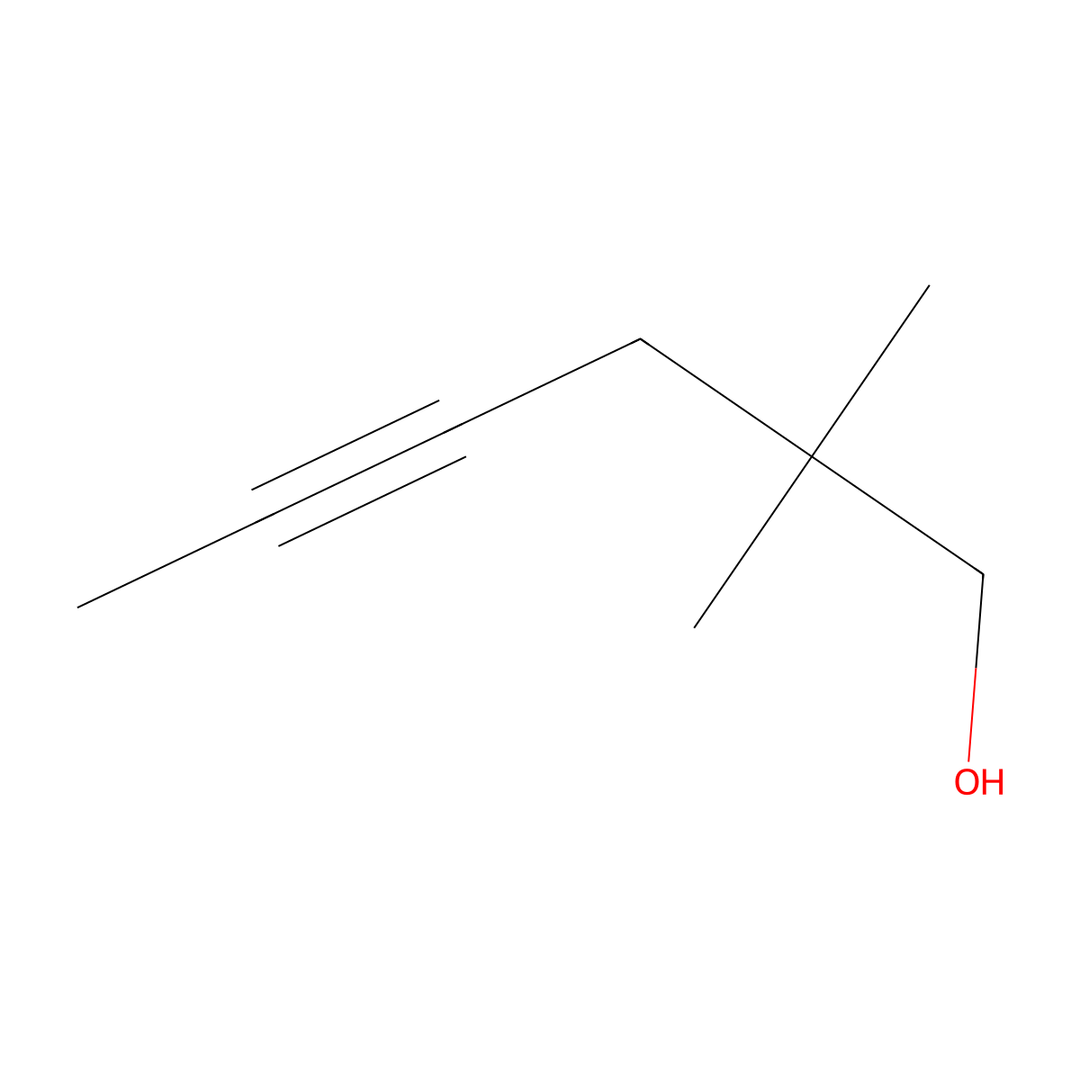 2,2-Dimethylhex-4-yn-1-ol molecular structure, CAS 336829-92-6