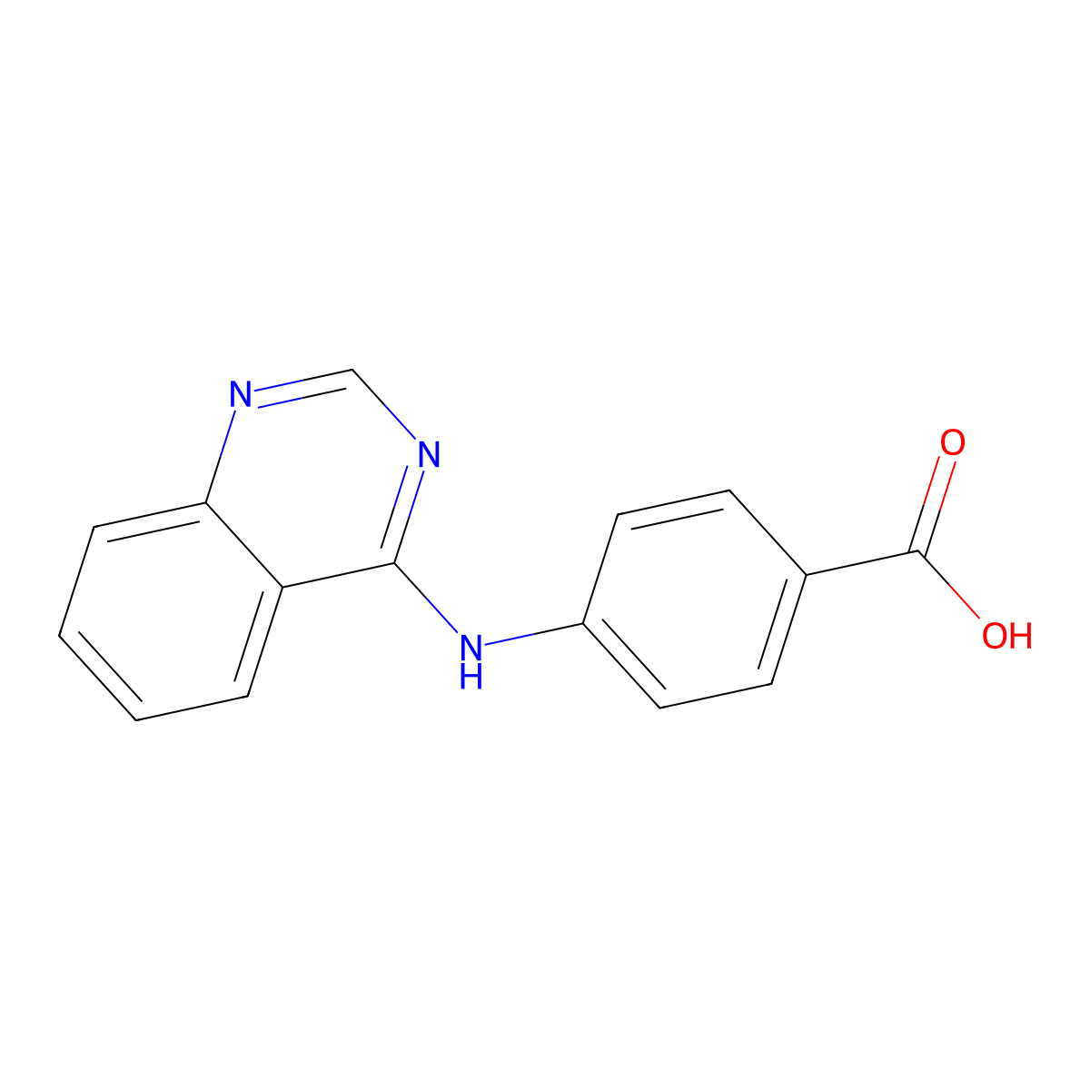 4-((Quinazolin-4-yl)amino)benzoic acid molecular structure, CAS 33683-30-6