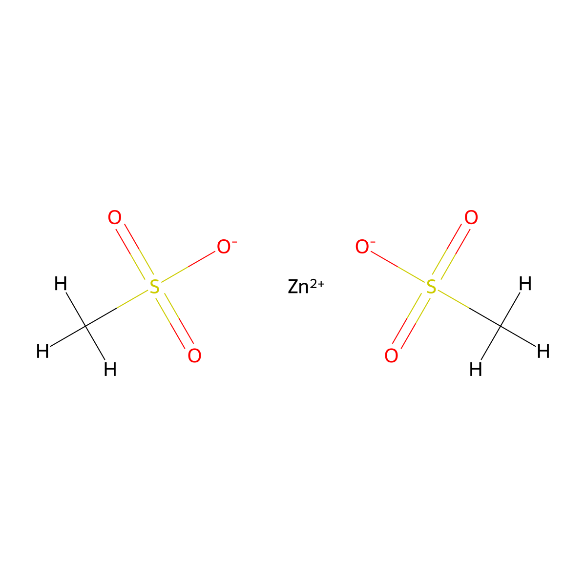methanesulfonic acid, zinc salt molecular structure, CAS 33684-80-9