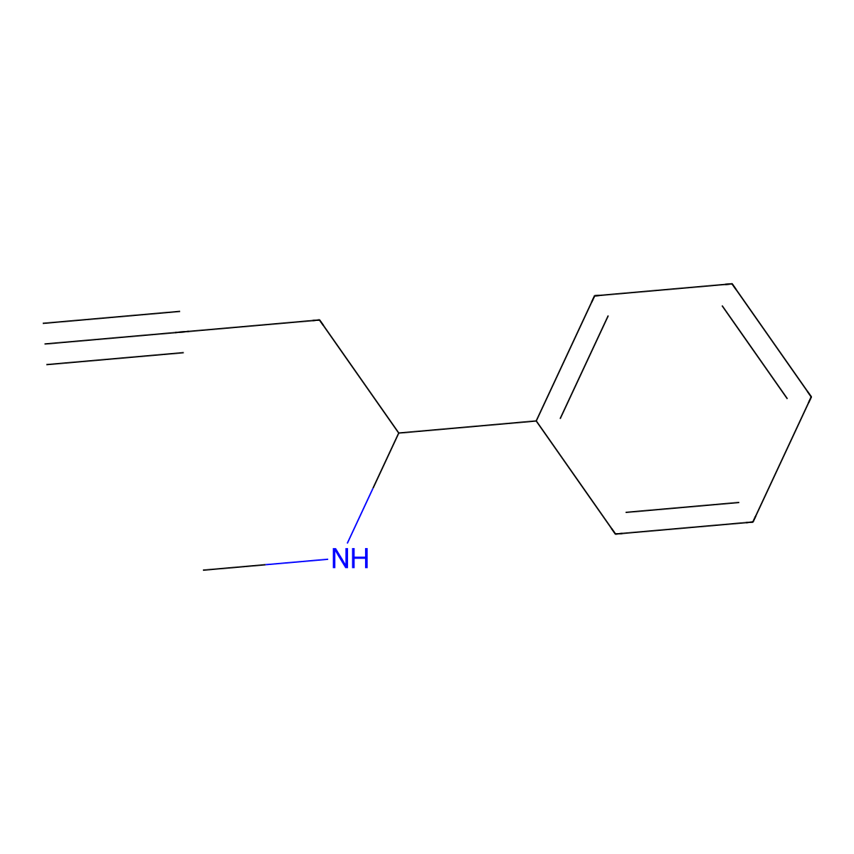 Methyl(1-phenylbut-3-yn-1-yl)amine molecular structure, CAS 33685-11-9