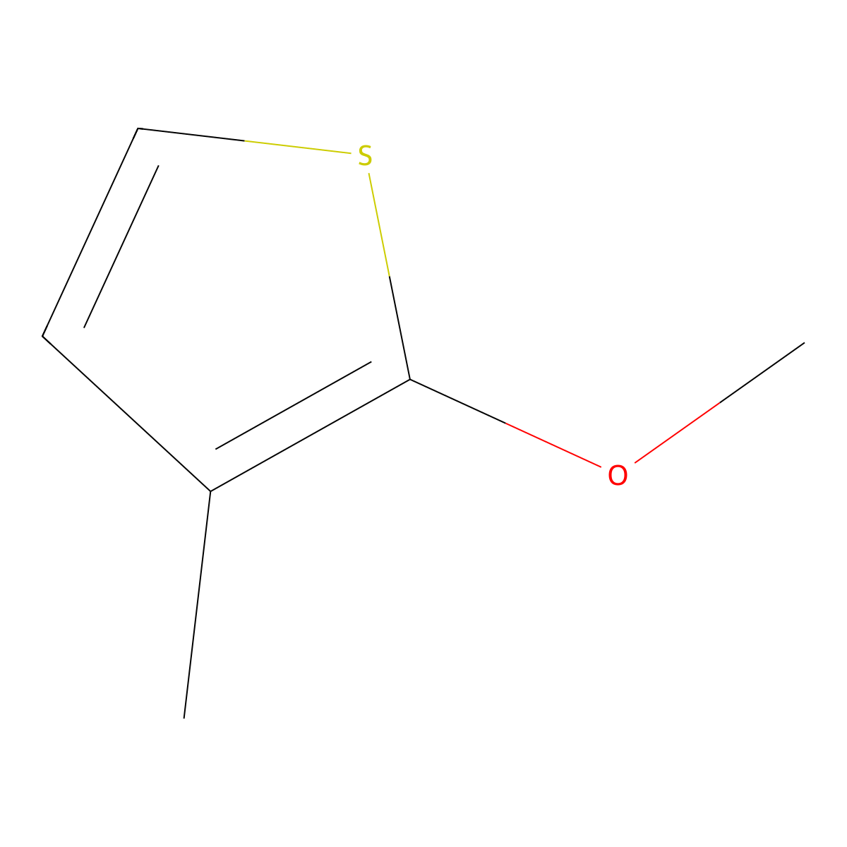 Thiophene, 2-methoxy-3-methyl- molecular structure, CAS 33687-87-5