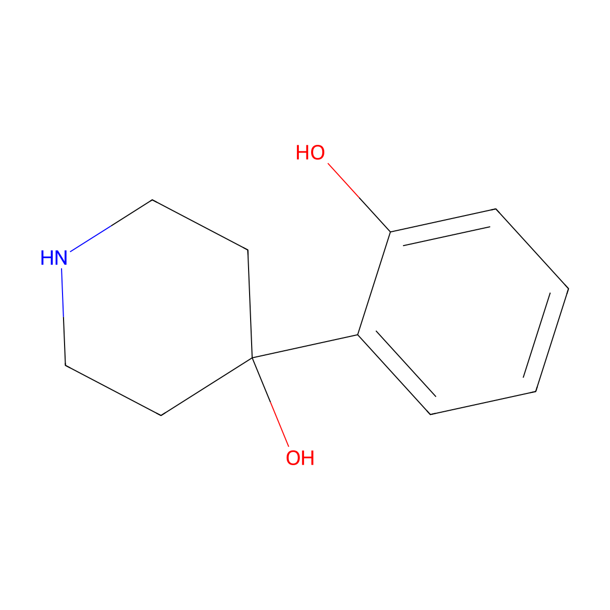 4-(2-Hydroxyphenyl)piperidin-4-ol molecular structure, CAS 336882-80-5