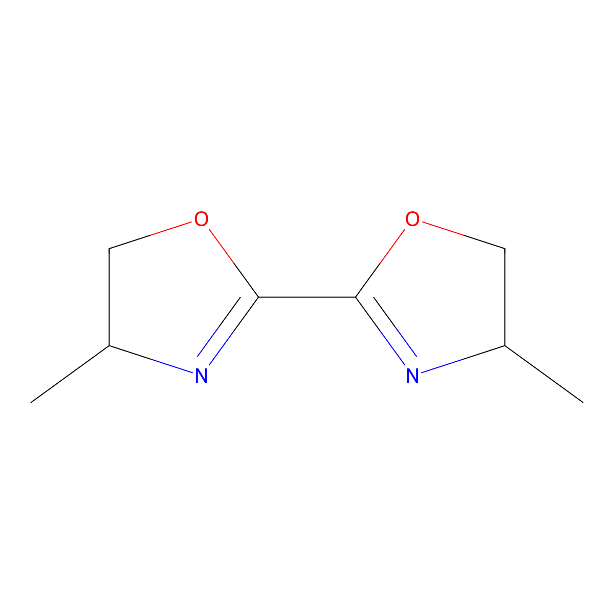 (S,S)-4,4-Dimethyl-4,5,4',5'-tetrahydro [2.2]bioxazolyl molecular structure, CAS 336884-31-2