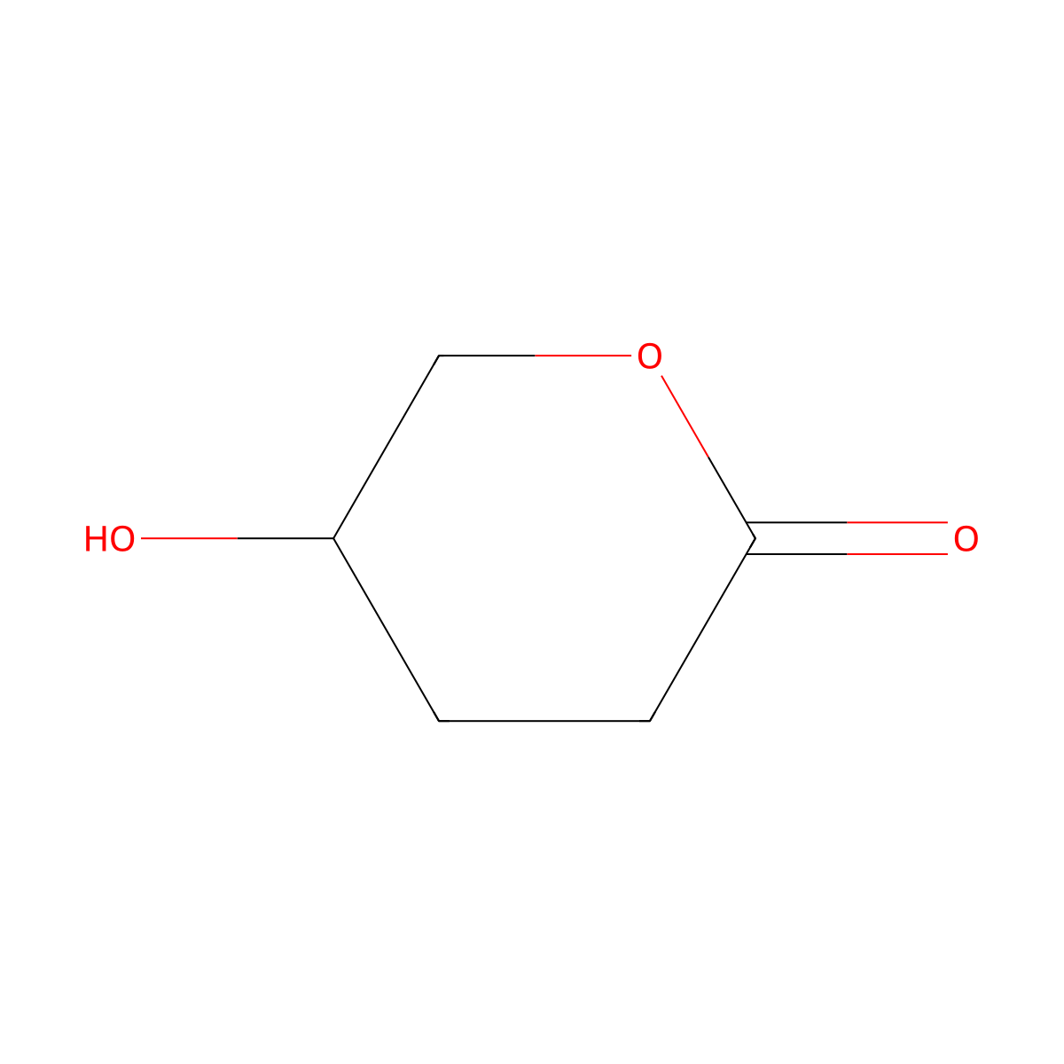 5-Hydroxytetrahydro-2H-pyran-2-one molecular structure, CAS 33691-73-5