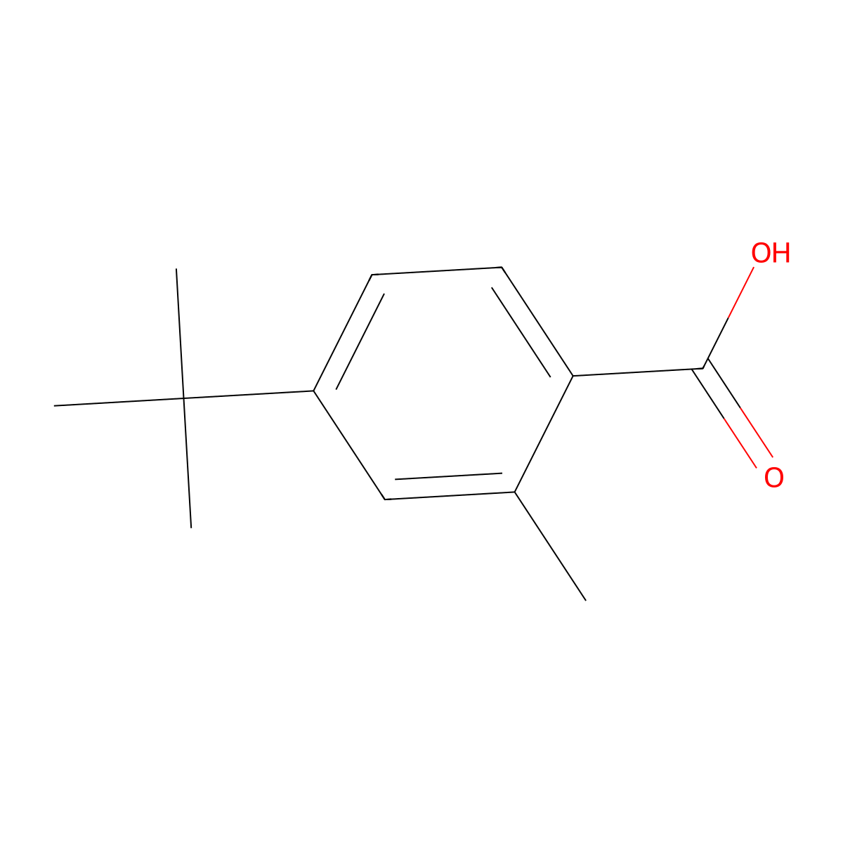 4-Tert-butyl-2-methylbenzoic acid molecular structure, CAS 33691-85-9