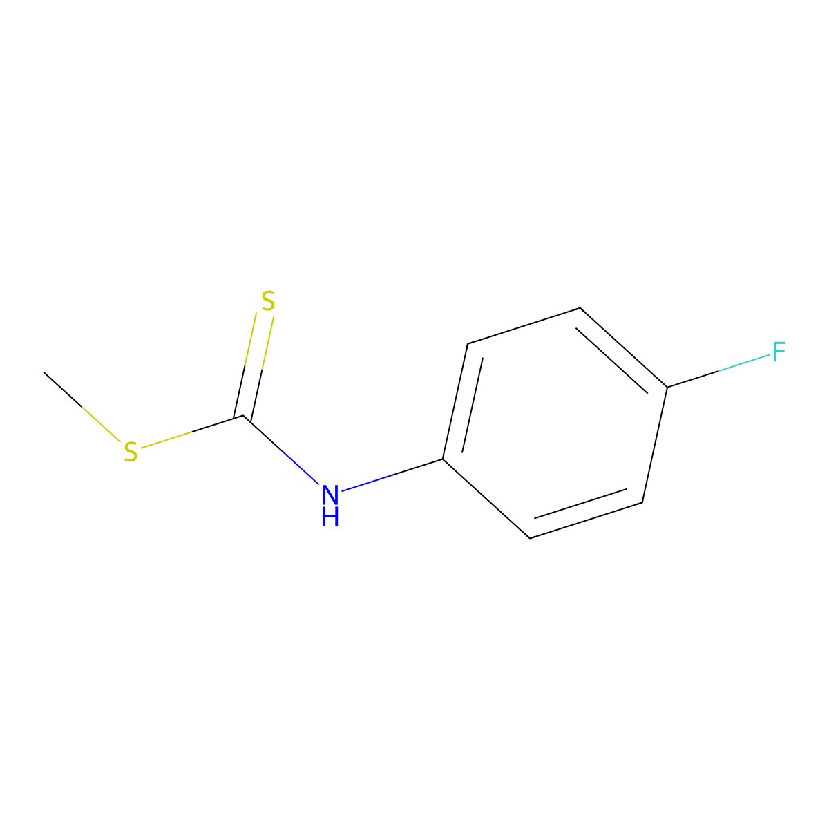 methyl N-(4-fluorophenyl)carbamodithioate molecular structure, CAS 33692-68-1