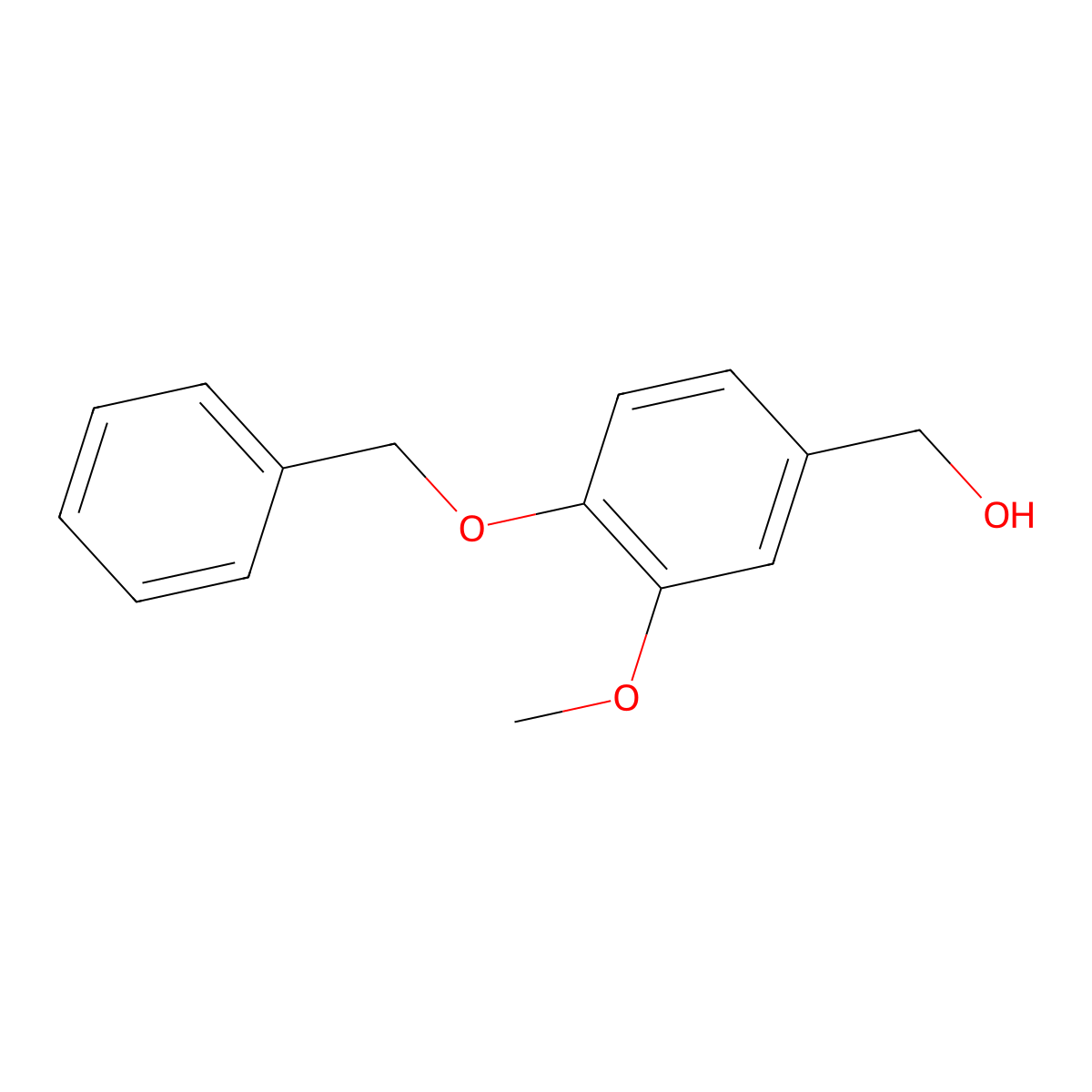 4-Benzyloxy-3-methoxybenzyl alcohol molecular structure, CAS 33693-48-0