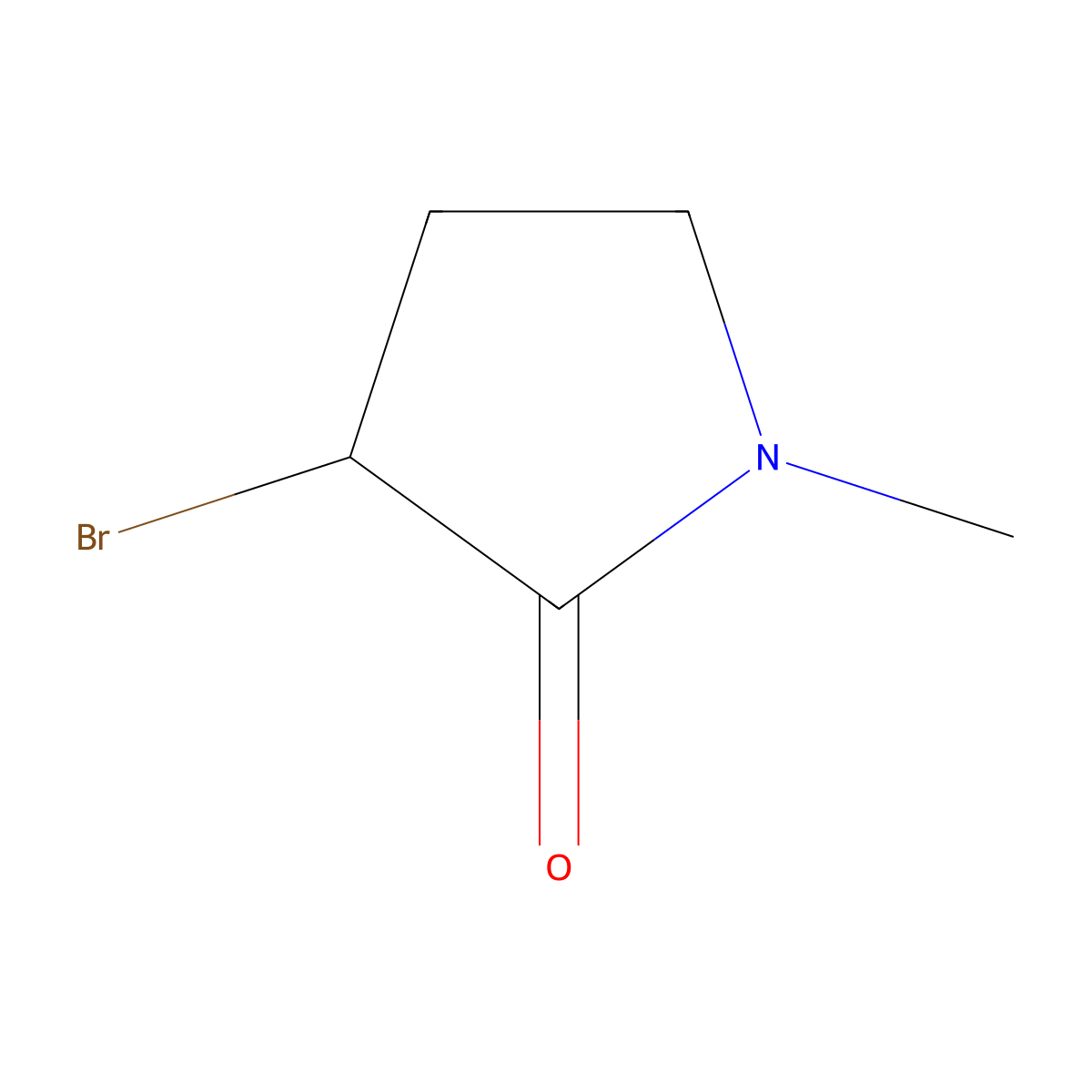3-Bromo-1-methylpyrrolidin-2-one molecular structure, CAS 33693-57-1