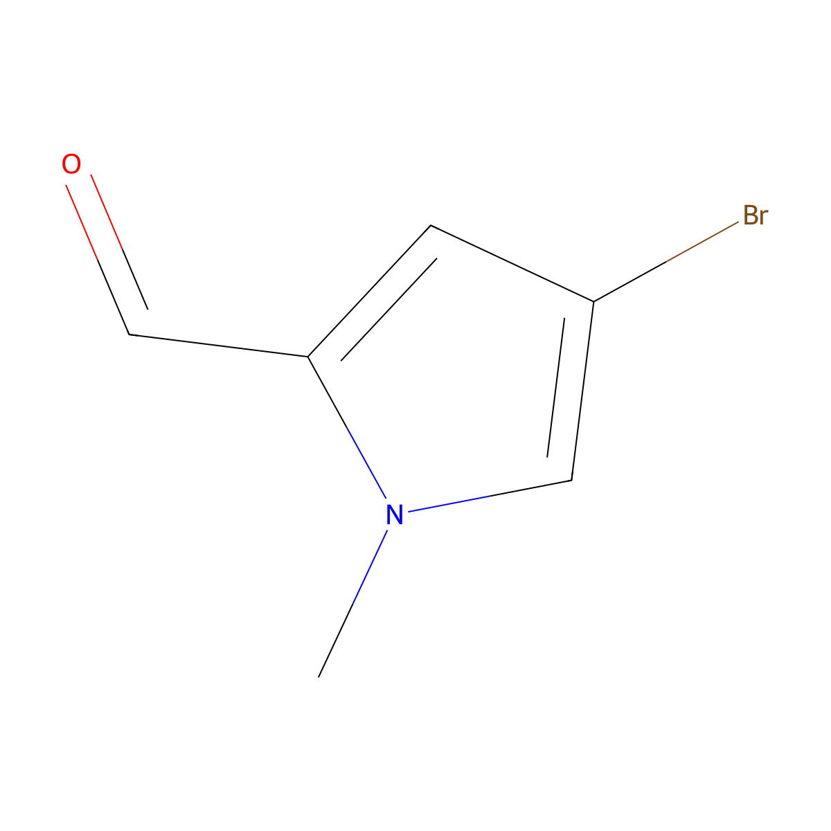 4-bromo-1-methyl-1H-pyrrole-2-carbaldehyde molecular structure, CAS 33694-79-0