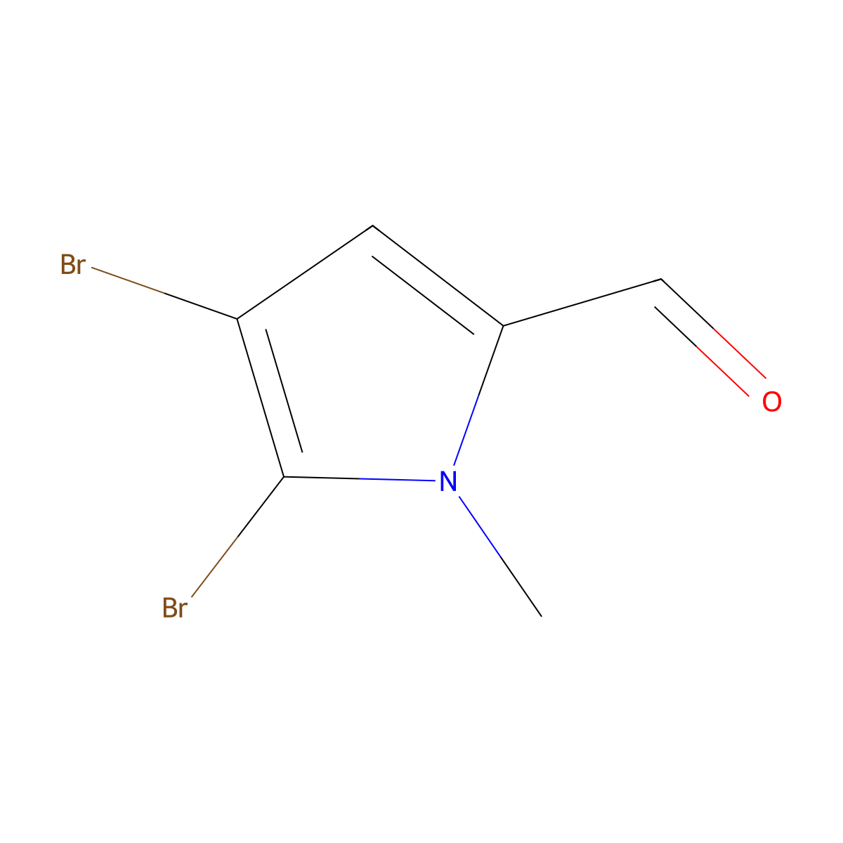 4,5-dibromo-1-methyl-1H-pyrrole-2-carbaldehyde molecular structure, CAS 33694-80-3