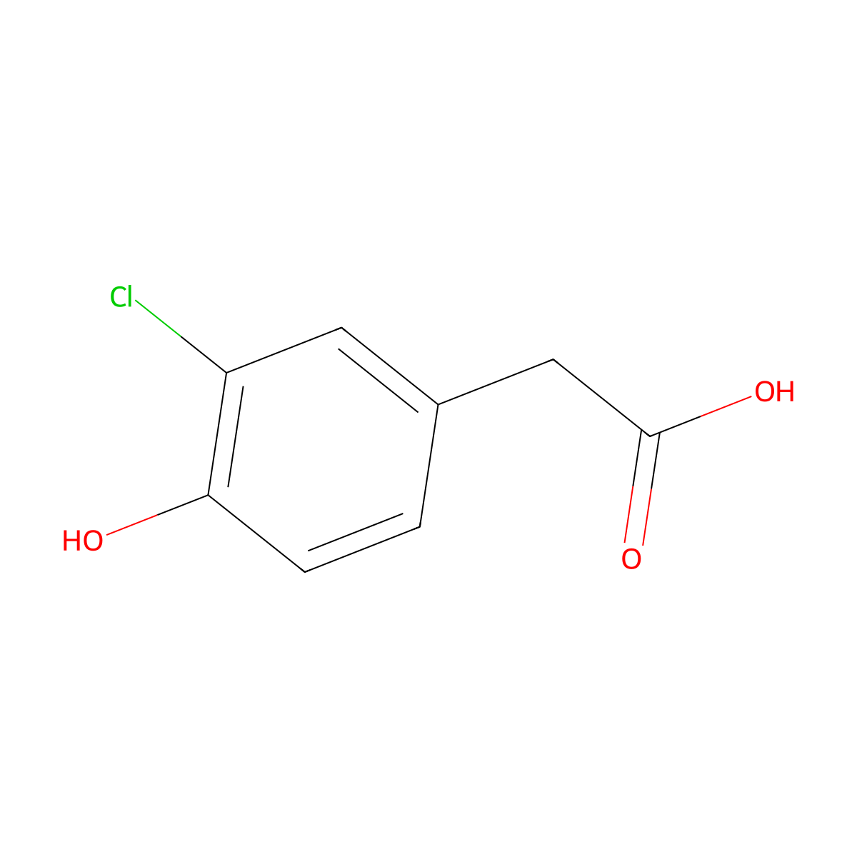 3-Chloro-4-hydroxyphenylacetic acid molecular structure, CAS 33697-81-3
