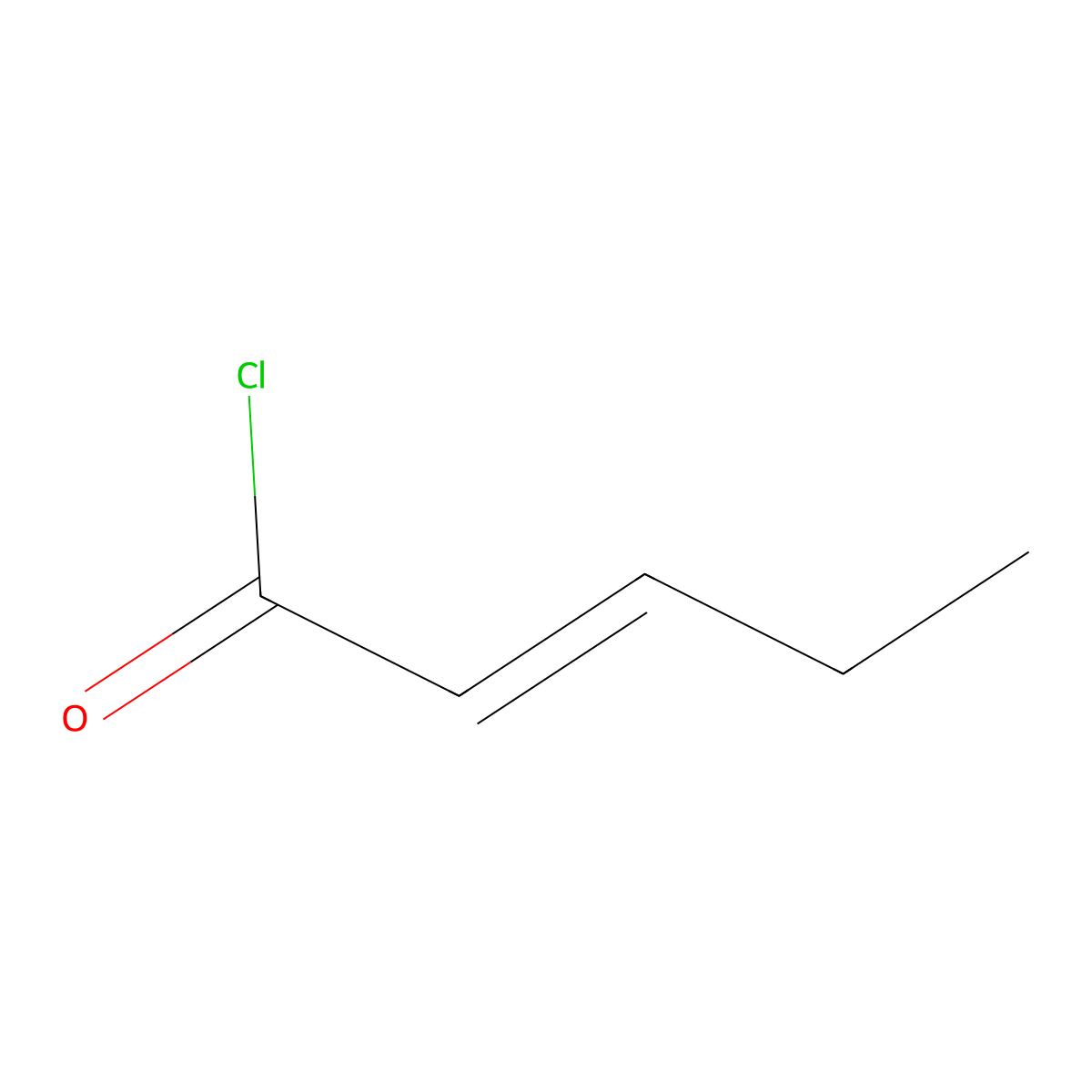 (E)-pent-2-enoyl chloride molecular structure, CAS 33698-85-0