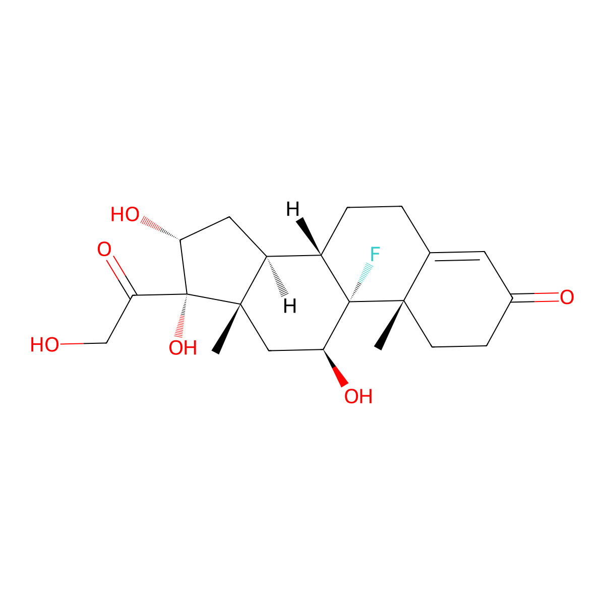 9-Fluoro-11beta,16alpha,17,21-tetrahydroxypregn-4-ene-3,20-dione molecular structure, CAS 337-02-0