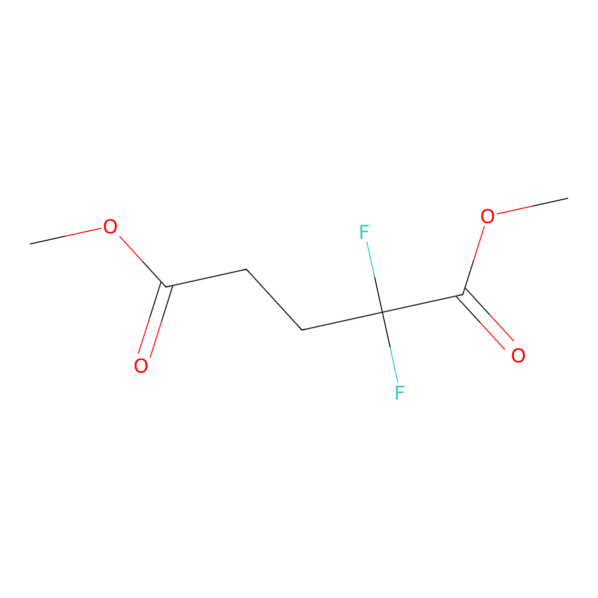 Dimethyl 2,2-difluoropentanedioate molecular structure, CAS 337-97-3