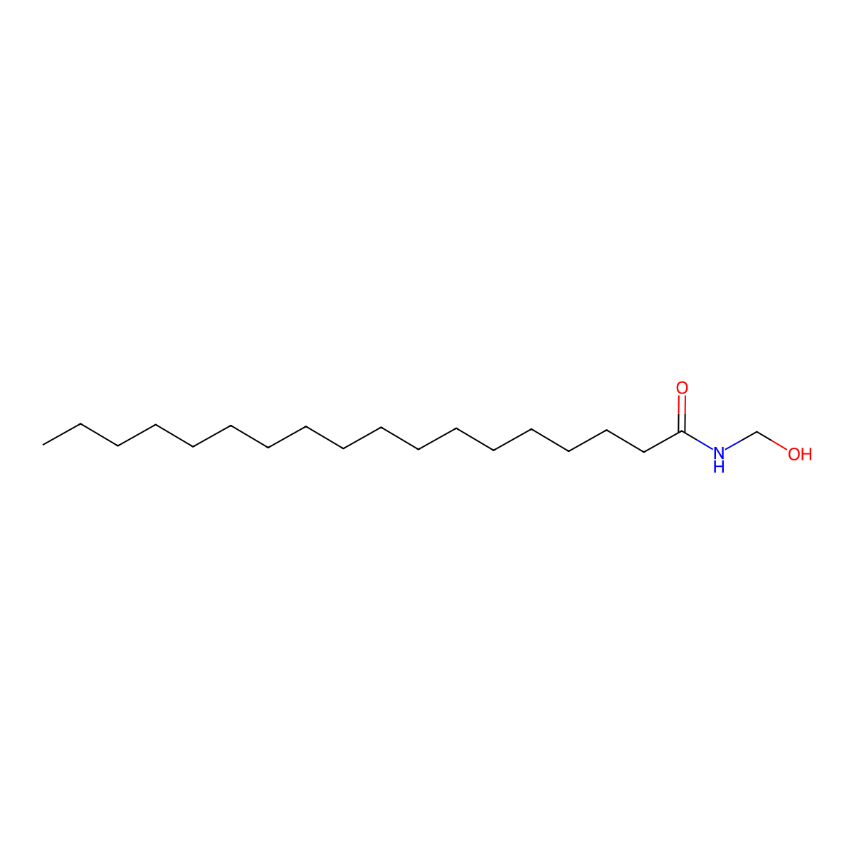 Octadecanamide, N-(hydroxymethyl)- molecular structure, CAS 3370-35-2