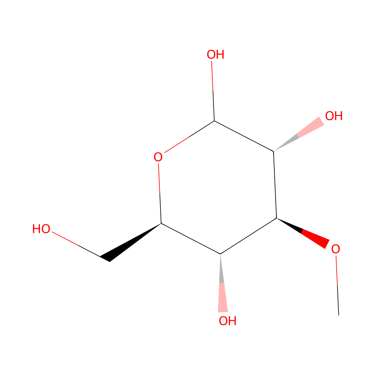 D-Glucoyranose, 3-O-methyl- molecular structure, CAS 3370-81-8