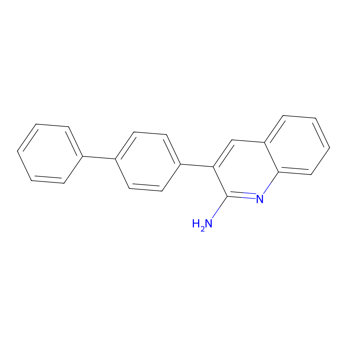 3-([1,1'-Biphenyl]-4-yl)quinolin-2-amine molecular structure, CAS 33708-85-9