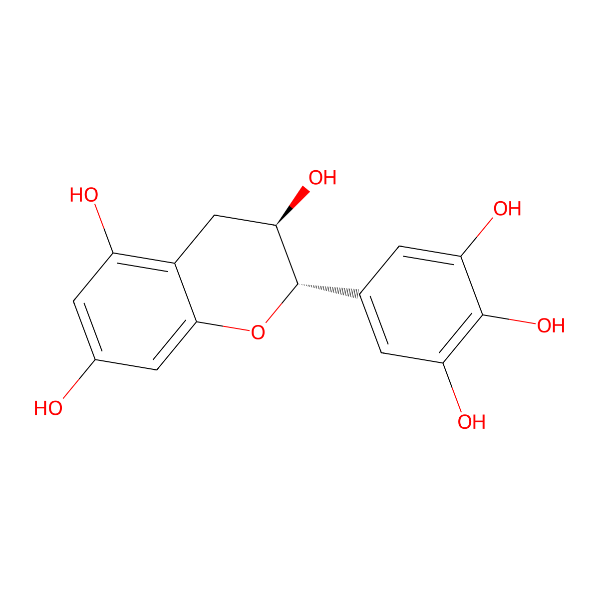 (-)-Gallocatechin molecular structure, CAS 3371-27-5