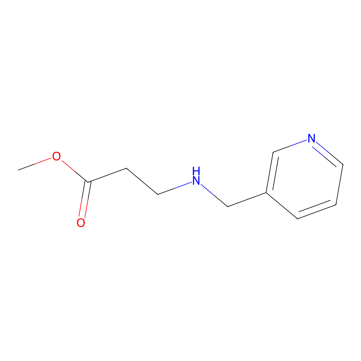 Methyl 3-[(3-pyridinylmethyl)amino]propanoate molecular structure, CAS 33710-20-2