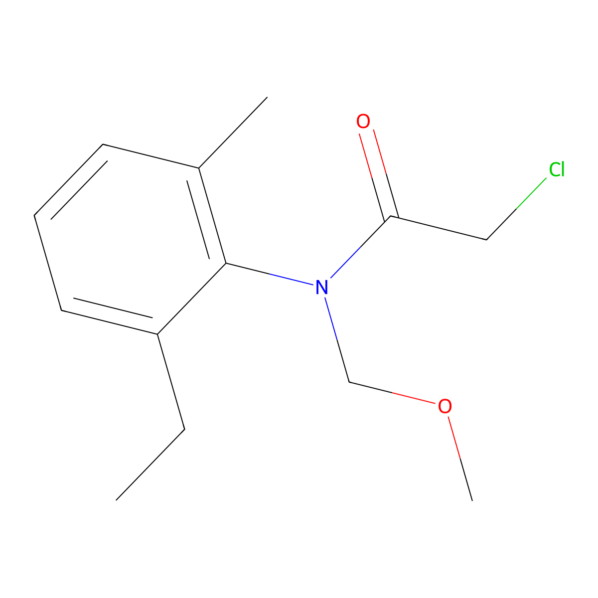 2-Chloro-N-(2-ethyl-6-methylphenyl)-N-(methoxymethyl)acetamide molecular structure, CAS 33717-26-9