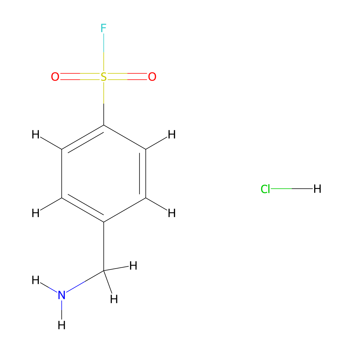4-(Aminomethyl)benzene-1-sulfonyl fluoride hydrochloride molecular structure, CAS 33719-29-8