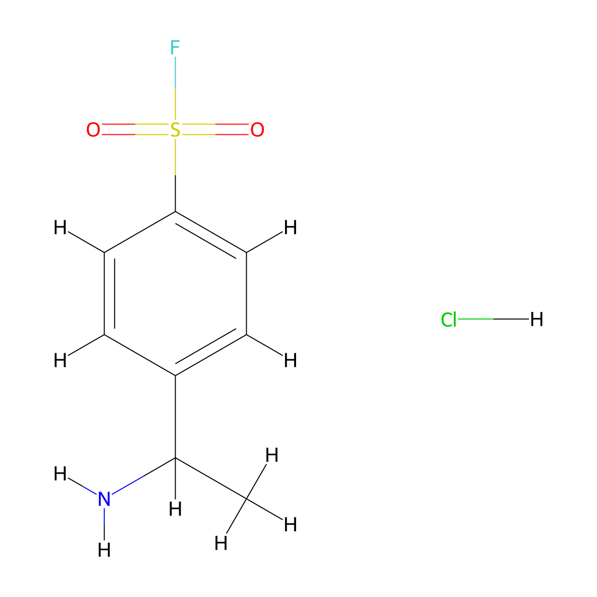 4-(1-Aminoethyl)benzene-1-sulfonyl fluoride hydrochloride molecular structure, CAS 33719-31-2