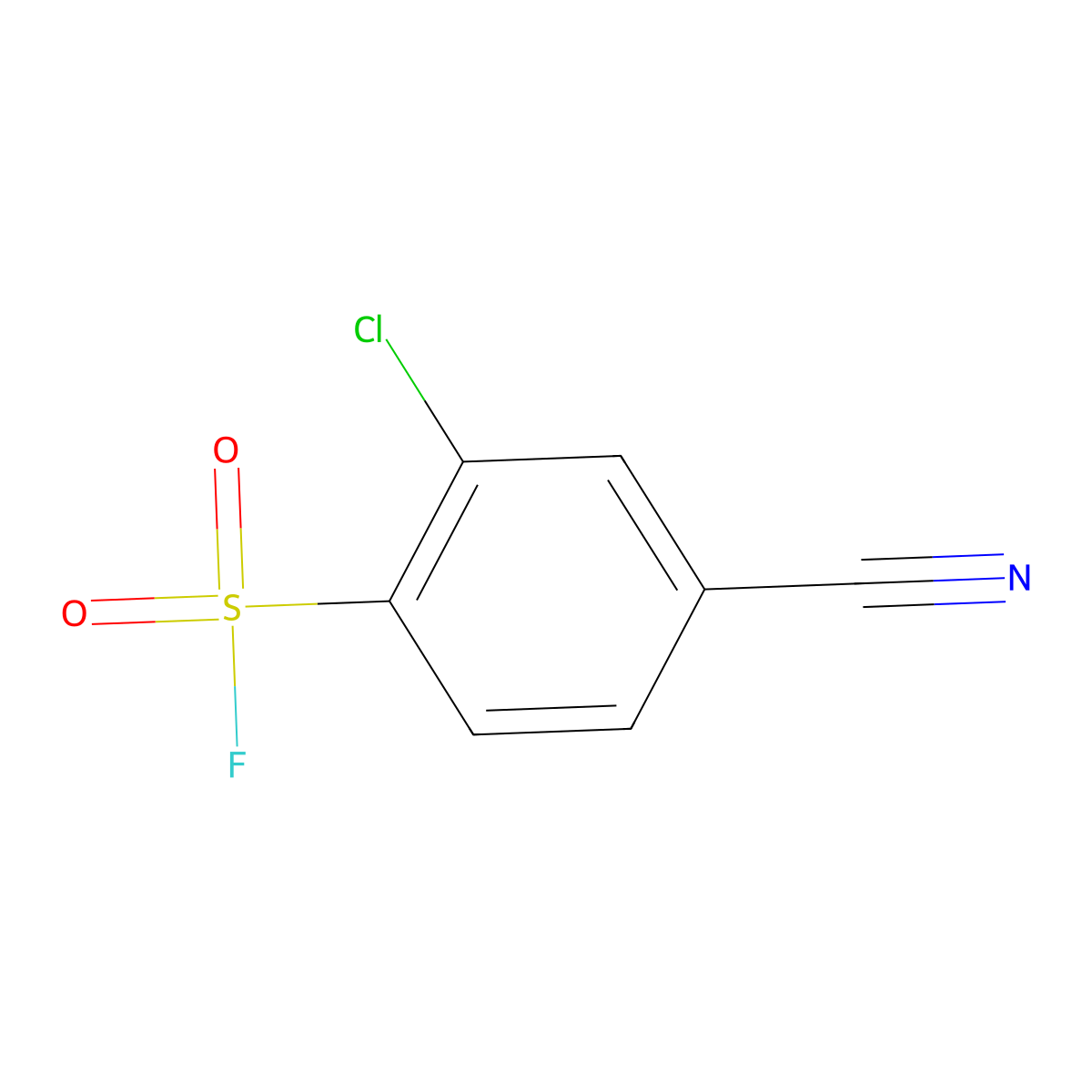 2-Chloro-4-cyanobenzene-1-sulfonyl fluoride molecular structure, CAS 33719-38-9