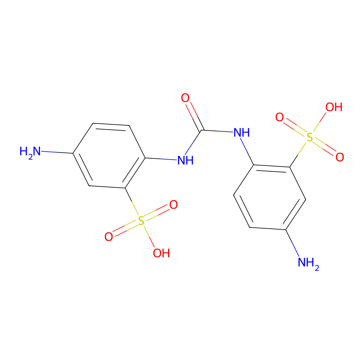 Benzenesulfonic acid, 2,2'-(carbonyldiimino)bis(5-amino- molecular structure, CAS 33719-44-7