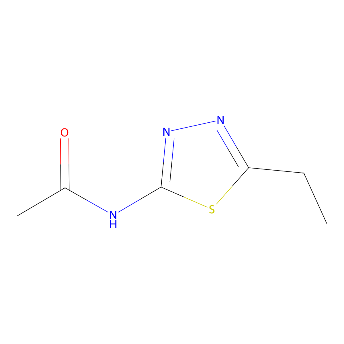 N-(5-ethyl-1,3,4-thiadiazol-2-yl)acetamide molecular structure, CAS 33720-98-8
