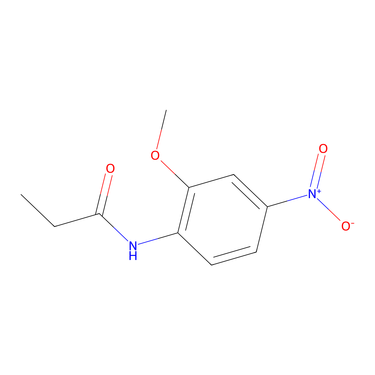 N-(2-methoxy-4-nitrophenyl)propanamide molecular structure, CAS 33721-57-2