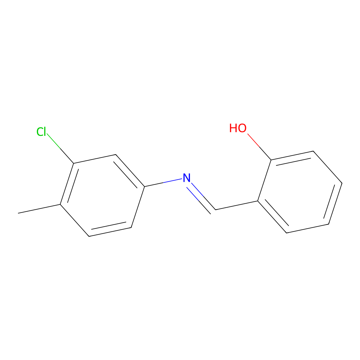 2-{(E)-[(3-chloro-4-methylphenyl)imino]methyl}phenol molecular structure, CAS 33721-63-0