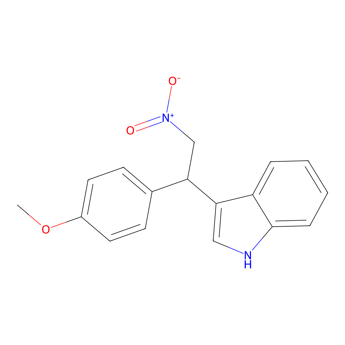 3-[1-(4-Methoxyphenyl)-2-nitroethyl]-1H-indole molecular structure, CAS 33723-33-0